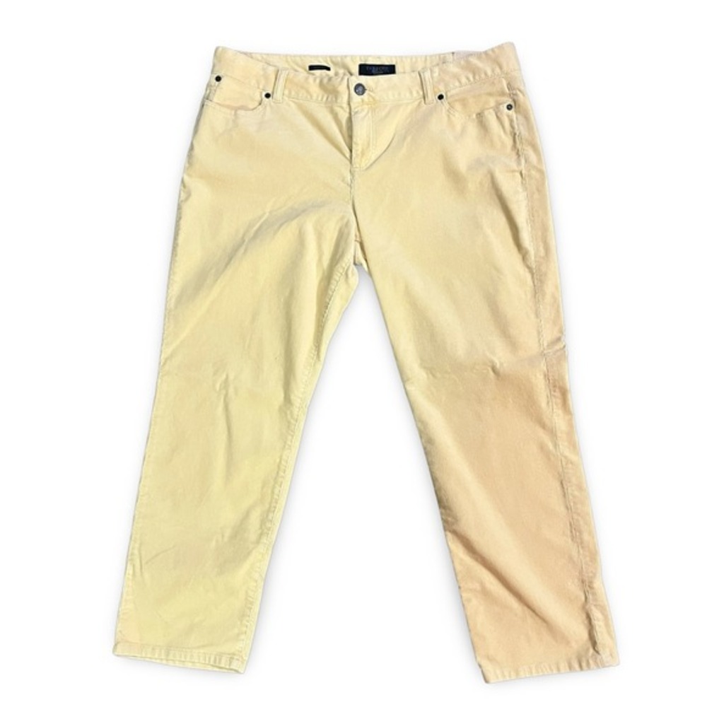 Talbots Corduroy Pants Ankle Signature Fit Petites Yellow Size 16P NWT‎